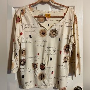 Beautiful Ruby Red 3/4 sleeve Tshirt Sz L $10